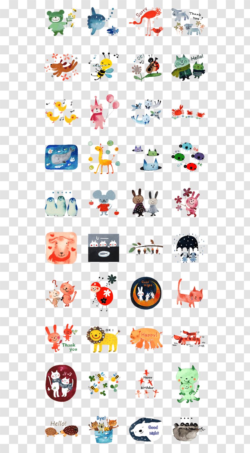 Animal Stickers NAVERまとめ LINE Pattern - Decal - Naver Line Transparent PNG