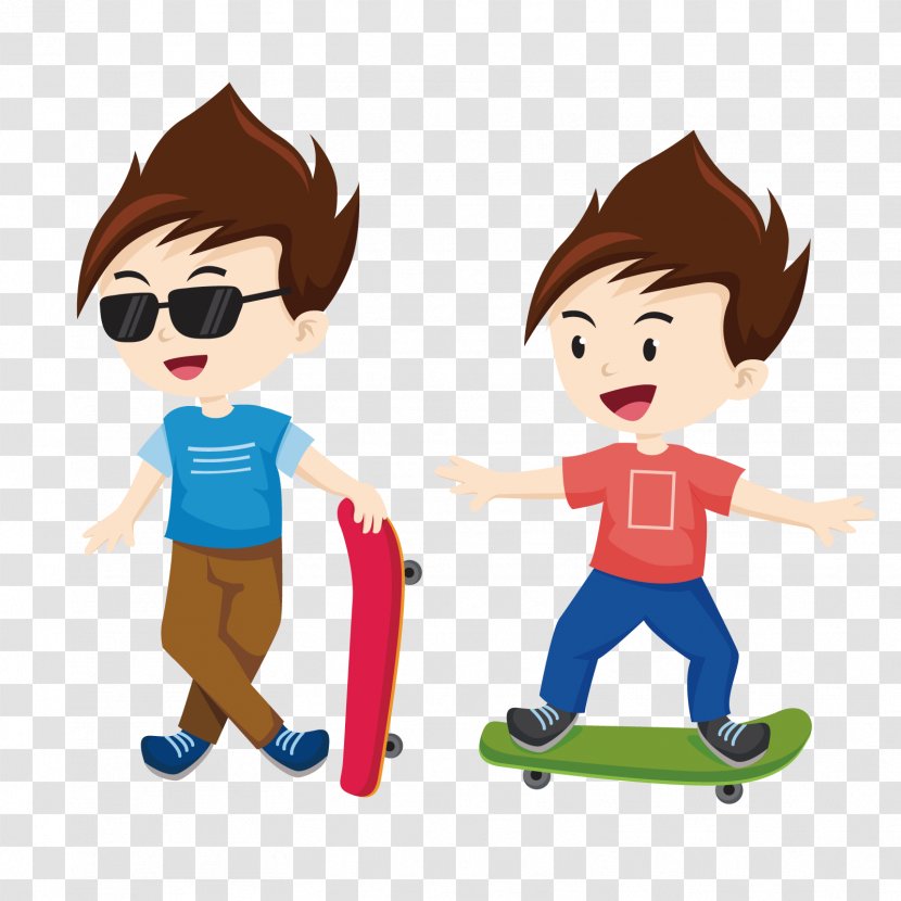 Drawing - Silhouette - Vector Skateboard Boy Transparent PNG