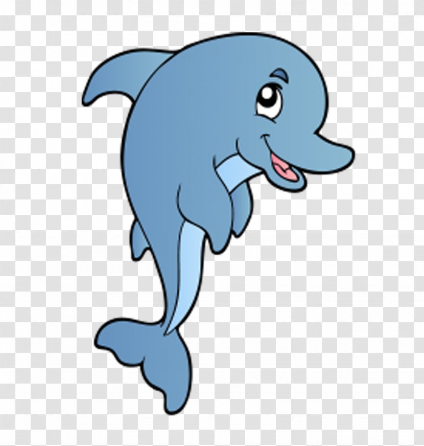 Dolphin Cartoon Clip Art - Fauna - Blue Dolphins Transparent PNG