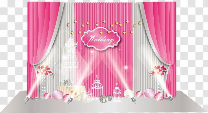 Wedding Stage - Curtain - Vector Scene Layout Transparent PNG