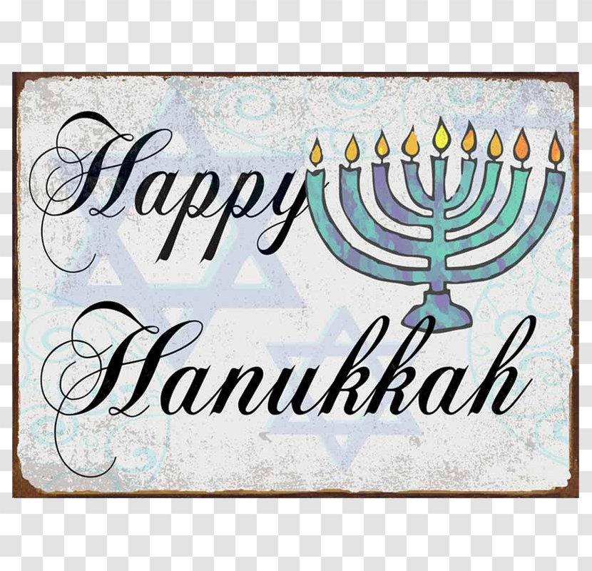 Hanukkah Holiday Etsy Menorah Craft - Metal Sign Transparent PNG