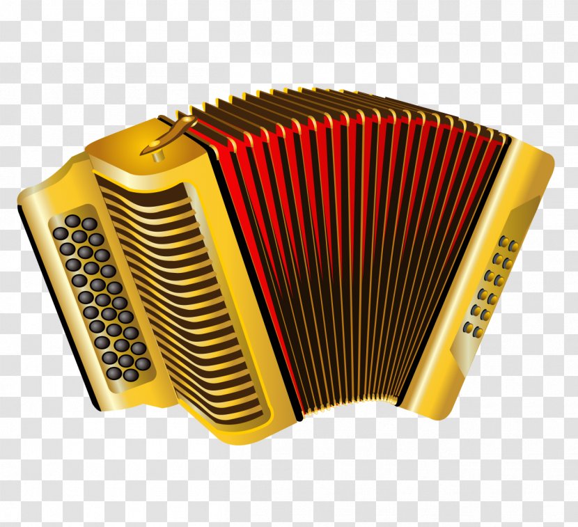 Accordion Musical Instrument - Silhouette - Vector Red Transparent PNG