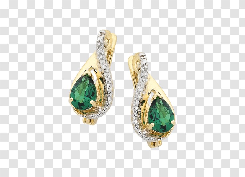 Emerald Earring Jewellery Gemstone - Body - Diamond Stud Transparent PNG
