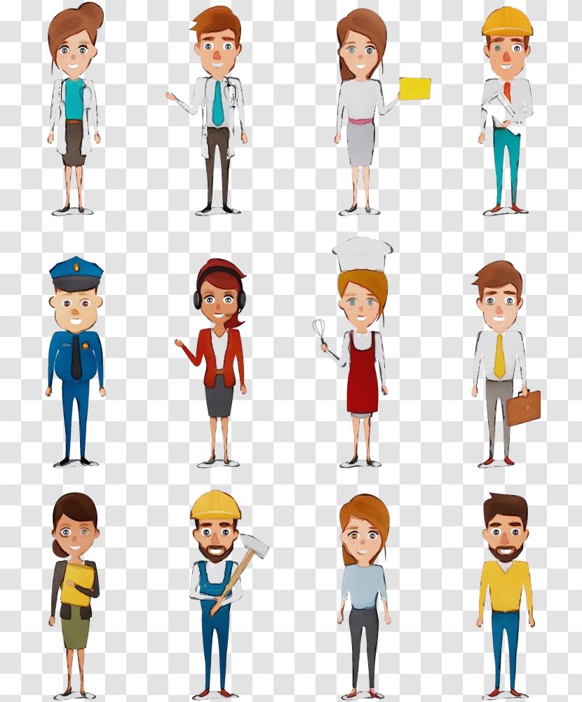 People Cartoon Standing Male Uniform - Style Child Transparent PNG