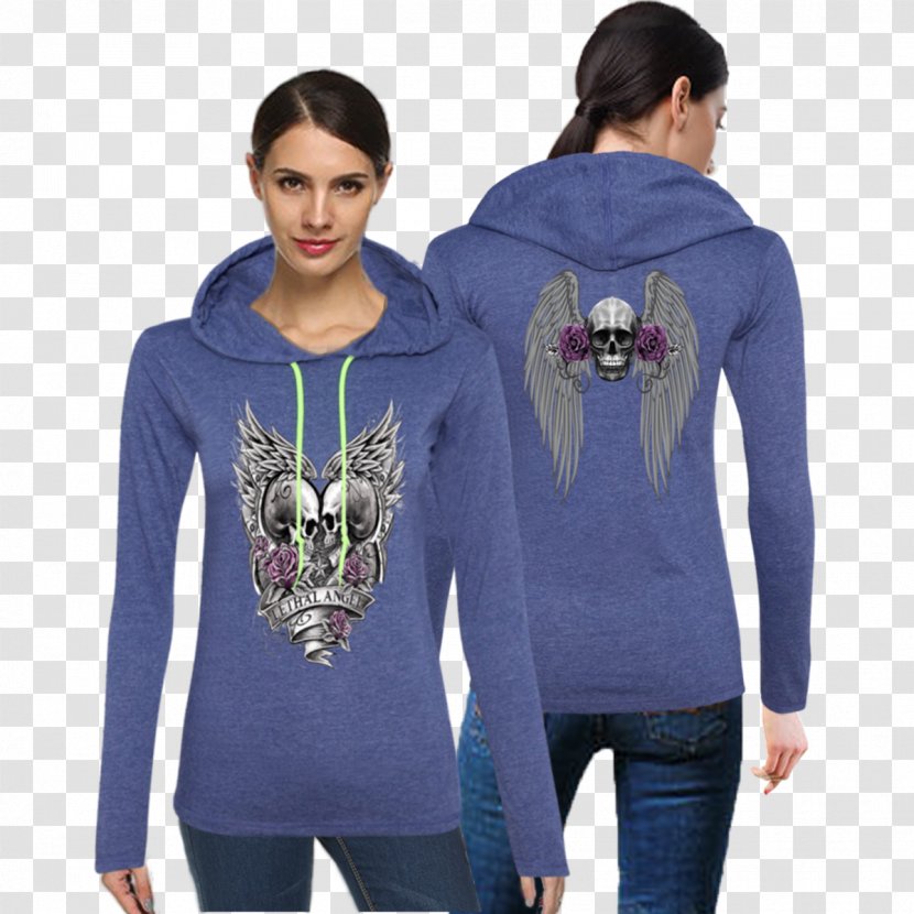 Hoodie - Sleeve - Skull Bikers Transparent PNG