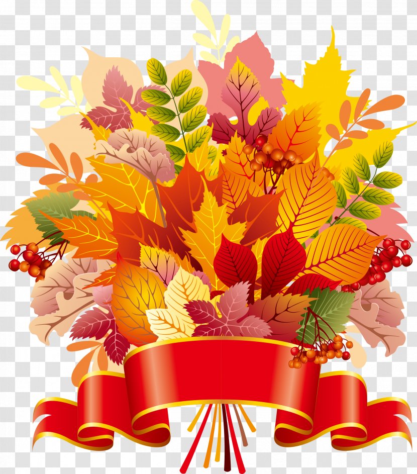 Autumn Leaf Color - Bouquet Bright Decoration Transparent PNG