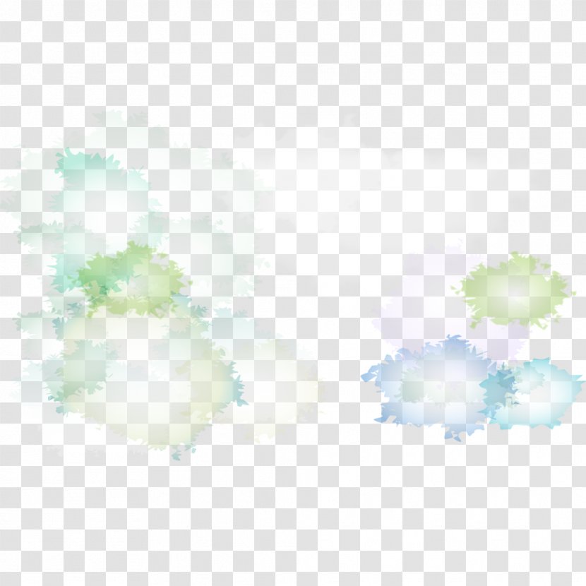 Green Pattern - White - Light Background Ink Elegant Buckle Free Figure Transparent PNG