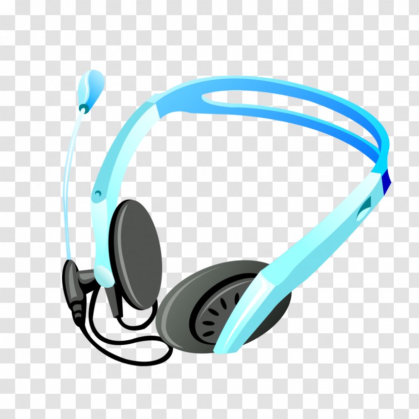 Headphones Euclidean Vector Adobe Illustrator Icon - Electronic Device - Blue Bass Transparent PNG