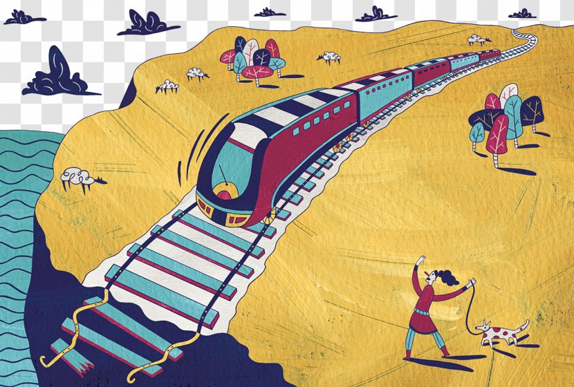 Train Rail Transport High-speed Track Illustration - Railway Illustrations Transparent PNG