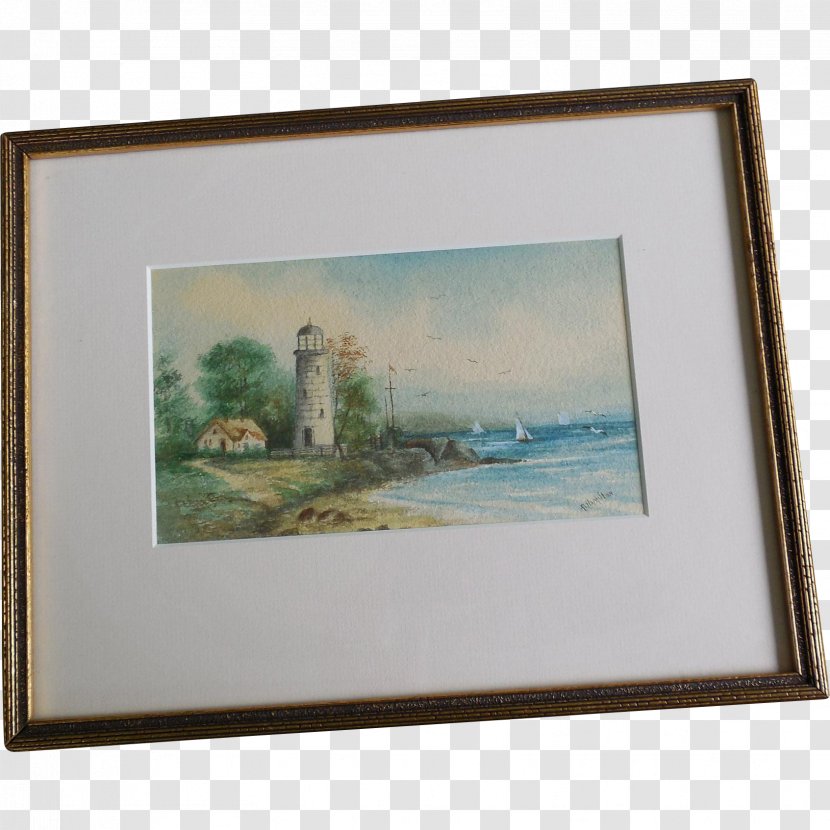 Watercolor Painting Still Life Picture Frames Rectangle Image - Lighthouse Transparent PNG