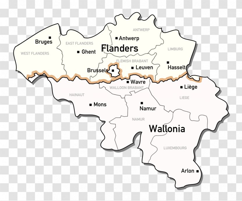 Wallonia Flanders Brussels Map Leuven - Geography Transparent PNG