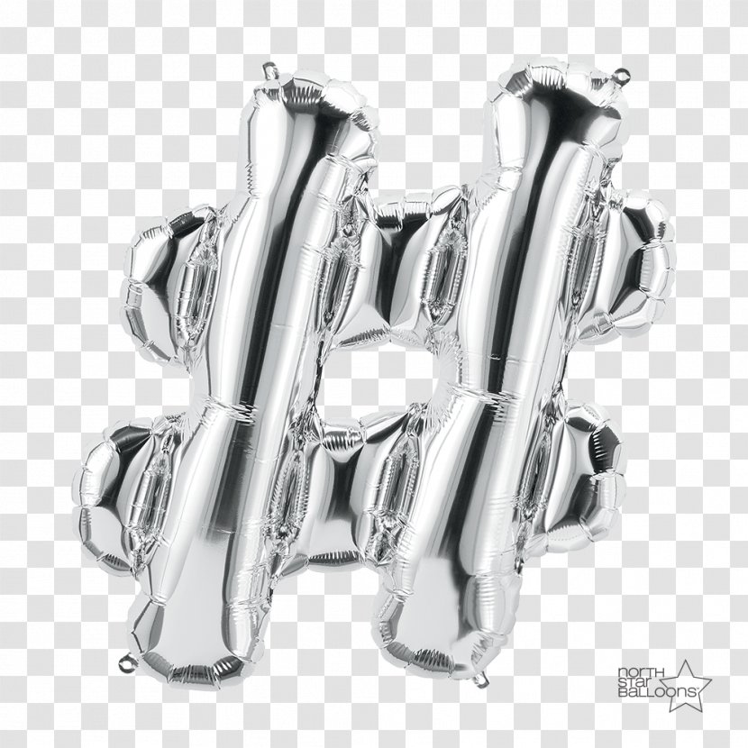 Mylar Balloon Hashtag Gold Party - Jewellery Transparent PNG