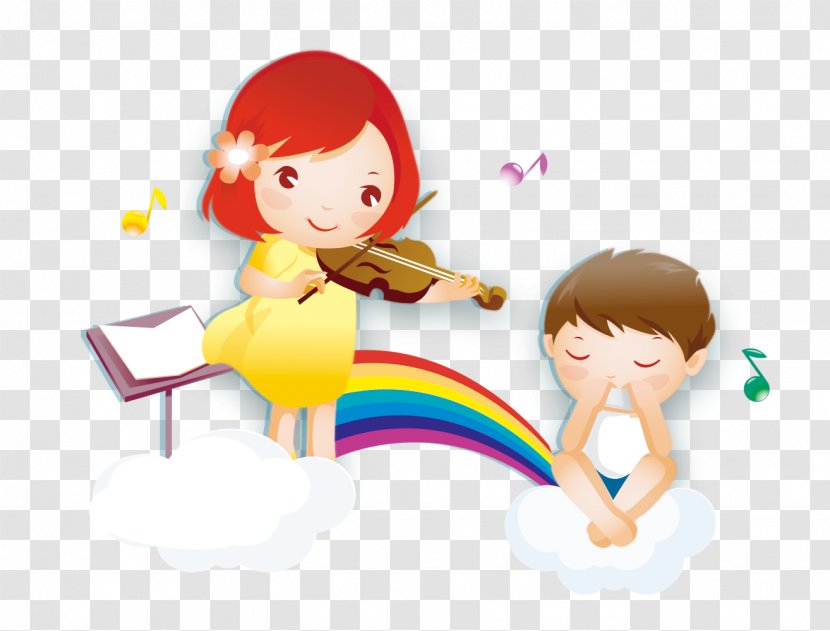 Cartoon Violin Clip Art - Watercolor - Child Transparent PNG