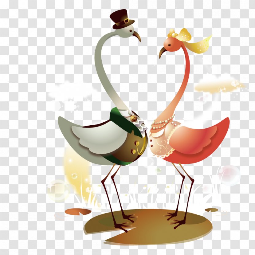 Red-crowned Crane Love Clip Art - Glass - Swan Cartoon Hat Transparent PNG