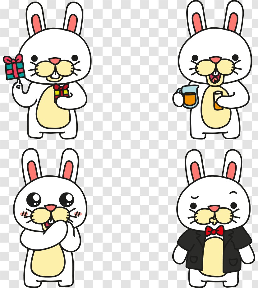 Rabbit Illustration - Food - Vector Cute Bunny Transparent PNG