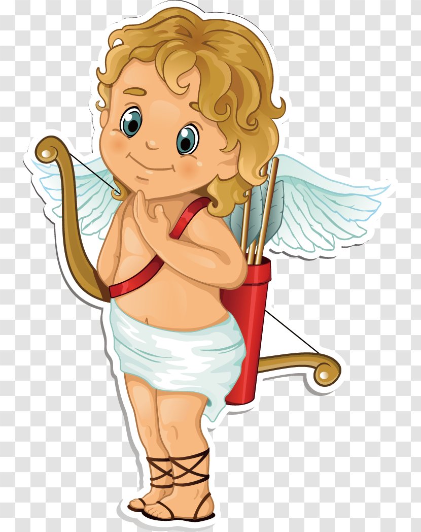 Cupid Heart Valentines Day Clip Art - Silhouette - Lovely Angel Transparent PNG
