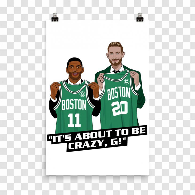 Jersey Long-sleeved T-shirt Boston Celtics Hoodie - Sportswear - Social Poster Mockup Transparent PNG