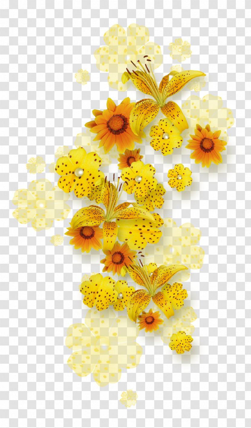Flower Floral Design Yellow Garland Floristry - Flora Transparent PNG
