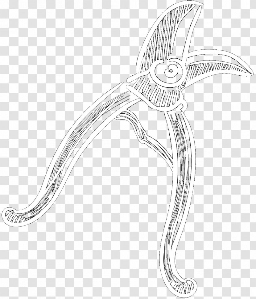 Sketch Reptile Product Design Black & White - Body Jewellery - M Line Art Transparent PNG
