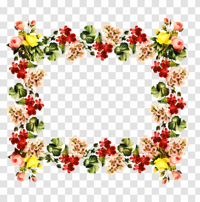 Floral Design Clip Art Flower Rose Decorative Borders - Wreath - Picture Frames Transparent PNG