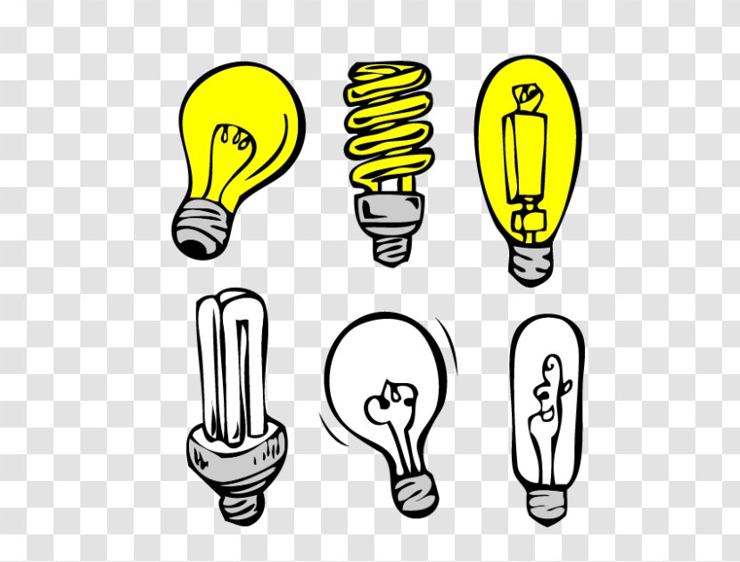Incandescent Light Bulb Electricity Light-emitting Diode - Hand-painted Lamp Transparent PNG