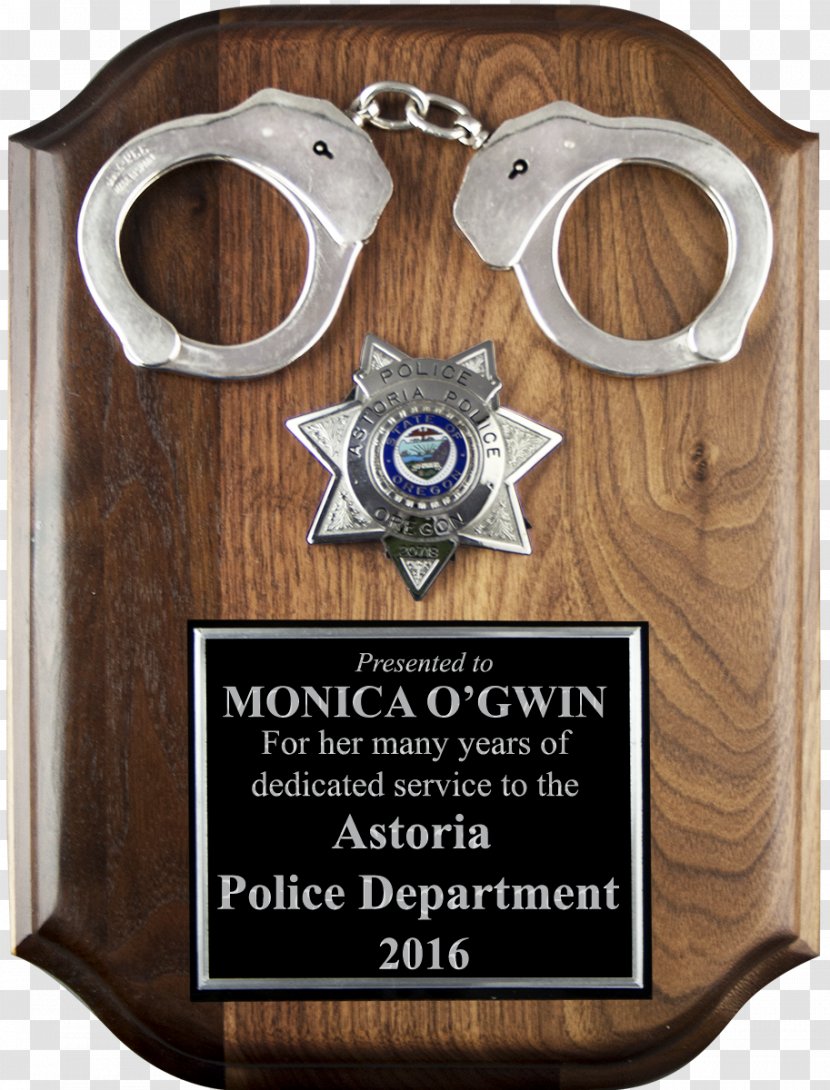 Handcuffs Police Officer Engraving Commemorative Plaque - Brand Transparent PNG