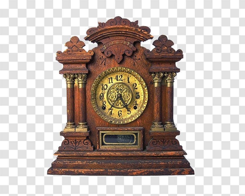 Mantel Clock Fireplace - Antique Transparent PNG