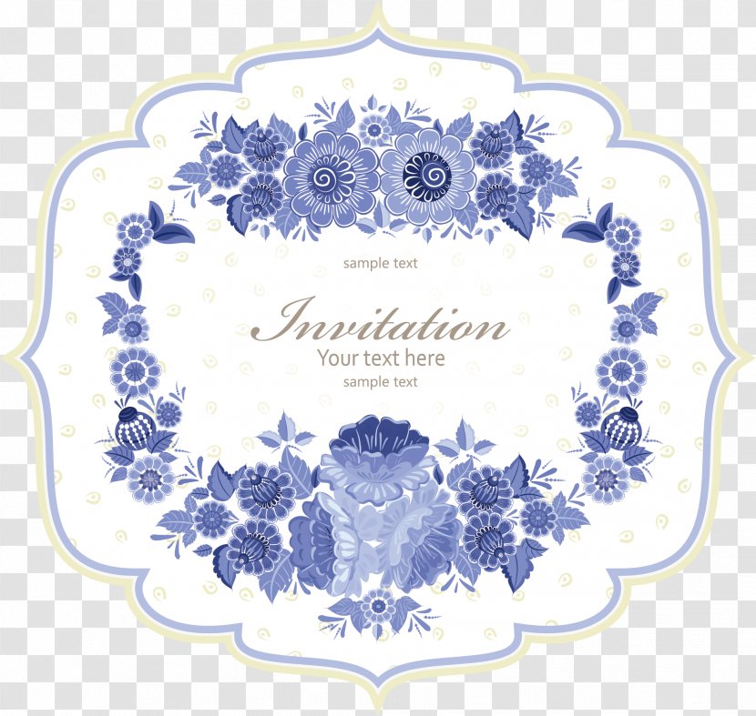 Royalty-free Drawing Illustration - Flower - Vector Hand-painted Blue Poster Transparent PNG