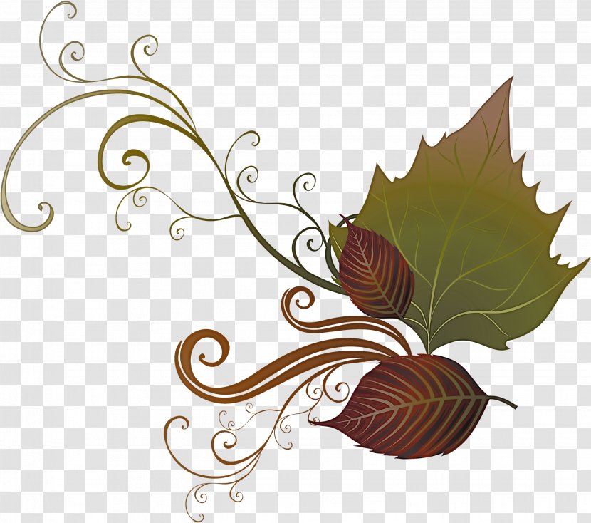 Plane - Brown - Grape Leaves Flower Transparent PNG