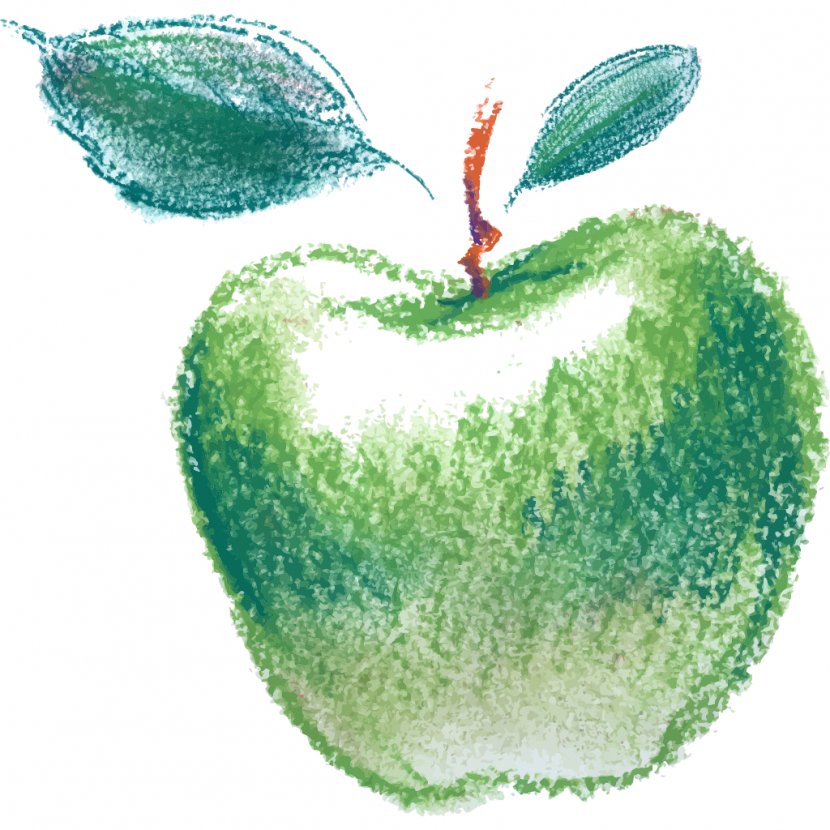 Apple Drawing Crayon - Silhouette - Pomme Transparent PNG