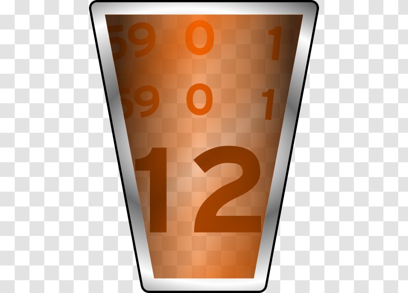 Pint Glass Font - Orange - Moving Clock Transparent PNG