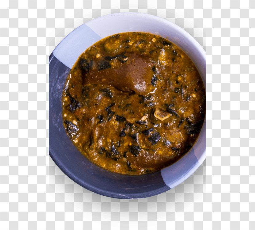 Amala Ogbono Soup Curry Efo Riro Okra - Meat Transparent PNG