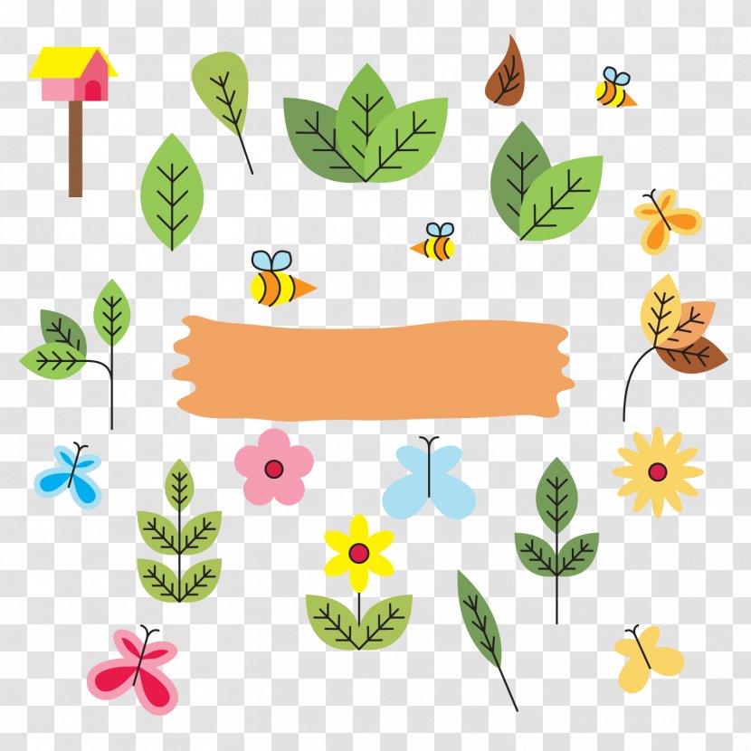 Bee Adobe Illustrator - Flora - Tree Leaves Butterfly And Vector Transparent PNG