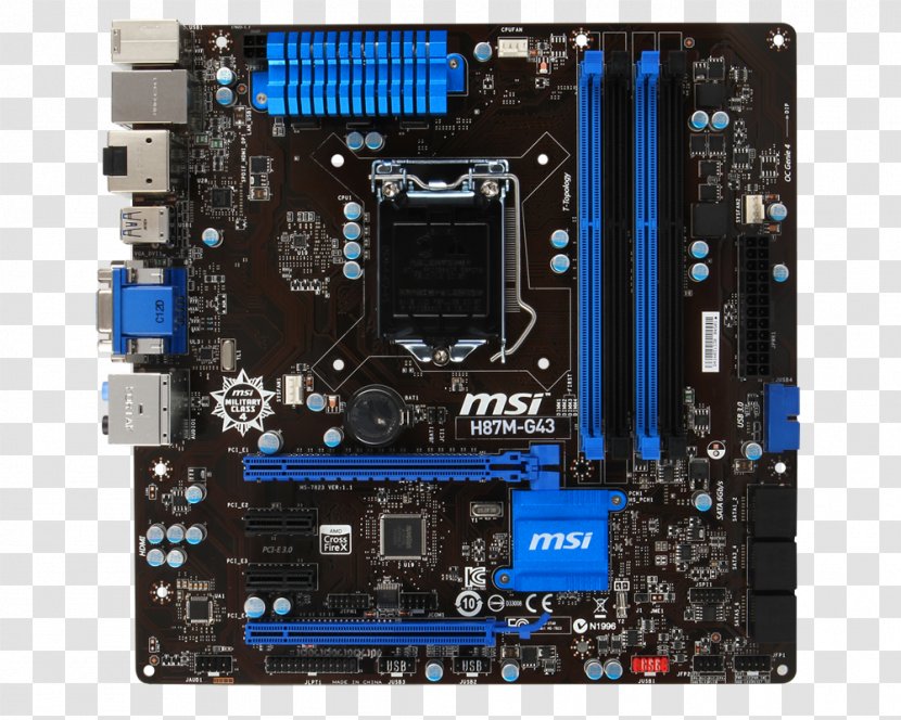 Motherboard LGA 1150 MicroATX MSI B85M-G43 - Atx Transparent PNG