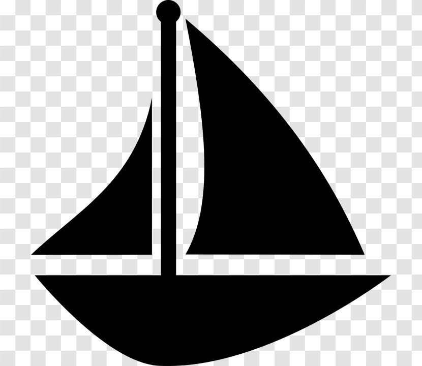 Sailboat Sailing Clip Art - Black And White - Voile Transparent PNG