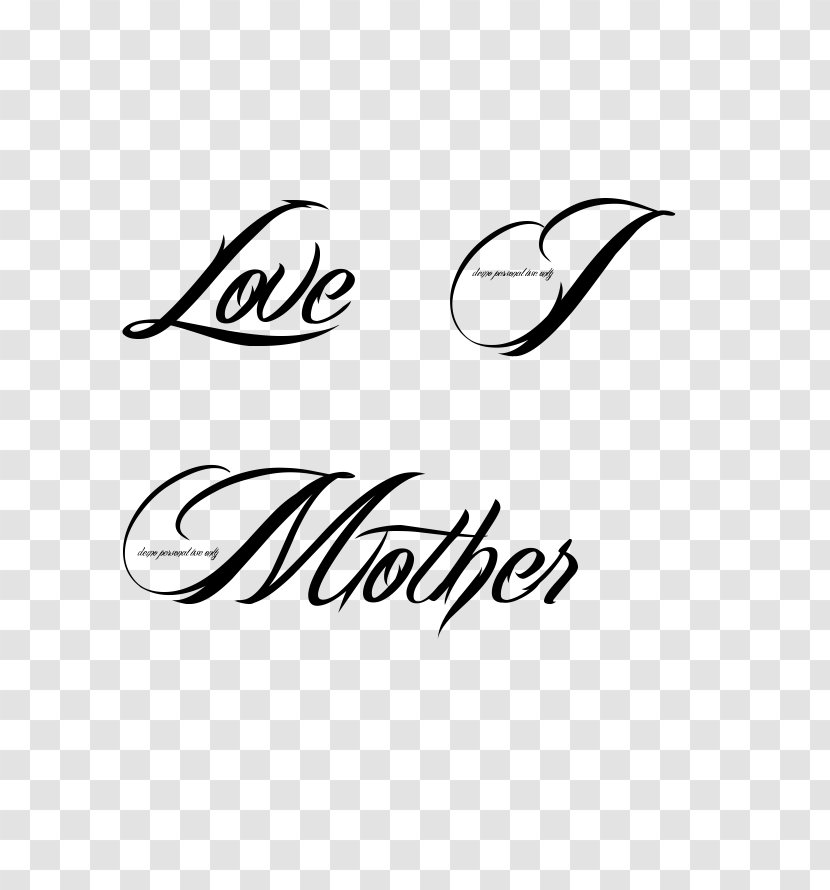 Tattoo Love Mother Heart Font - Calligraphy - Images Of Tattoos Transparent PNG