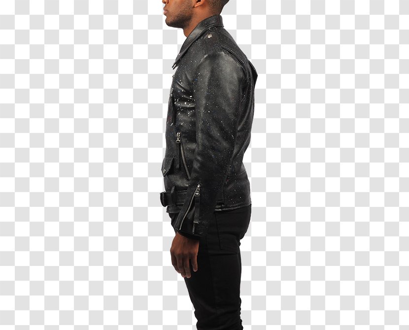 Leather Jacket Shoulder Black M - Material - Hoodie Transparent PNG