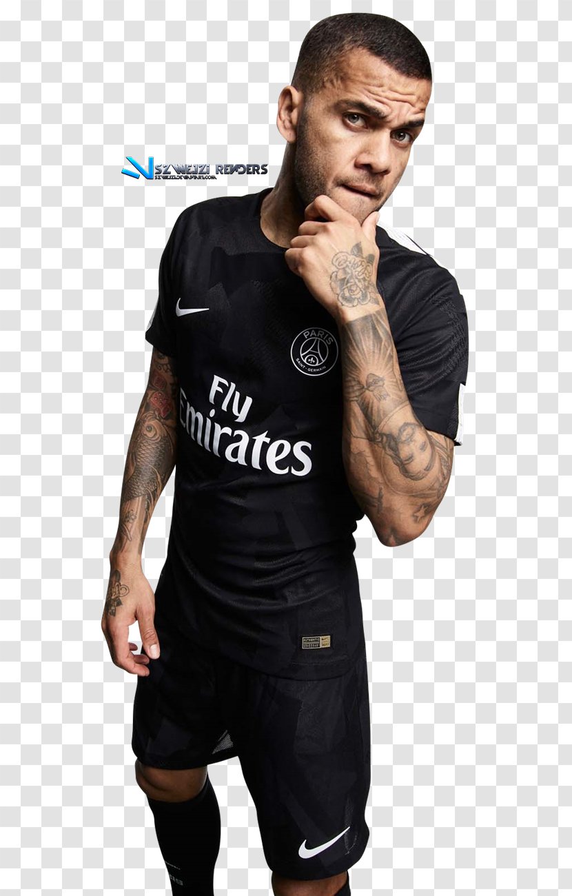Dani Alves Paris Saint-Germain F.C. Football Reclaim Physical Therapy Jersey - Arm Transparent PNG