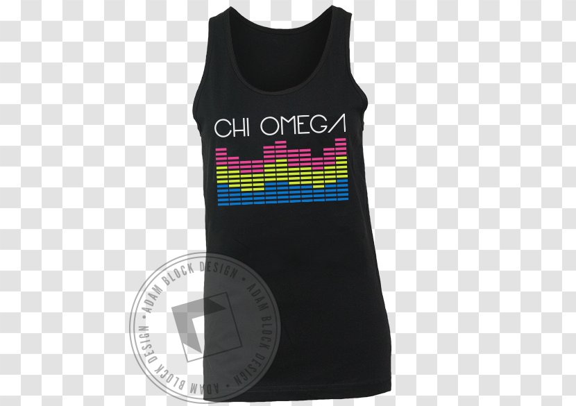 Gilets T-shirt Sleeveless Shirt Font - Black M - Chi Omega Transparent PNG