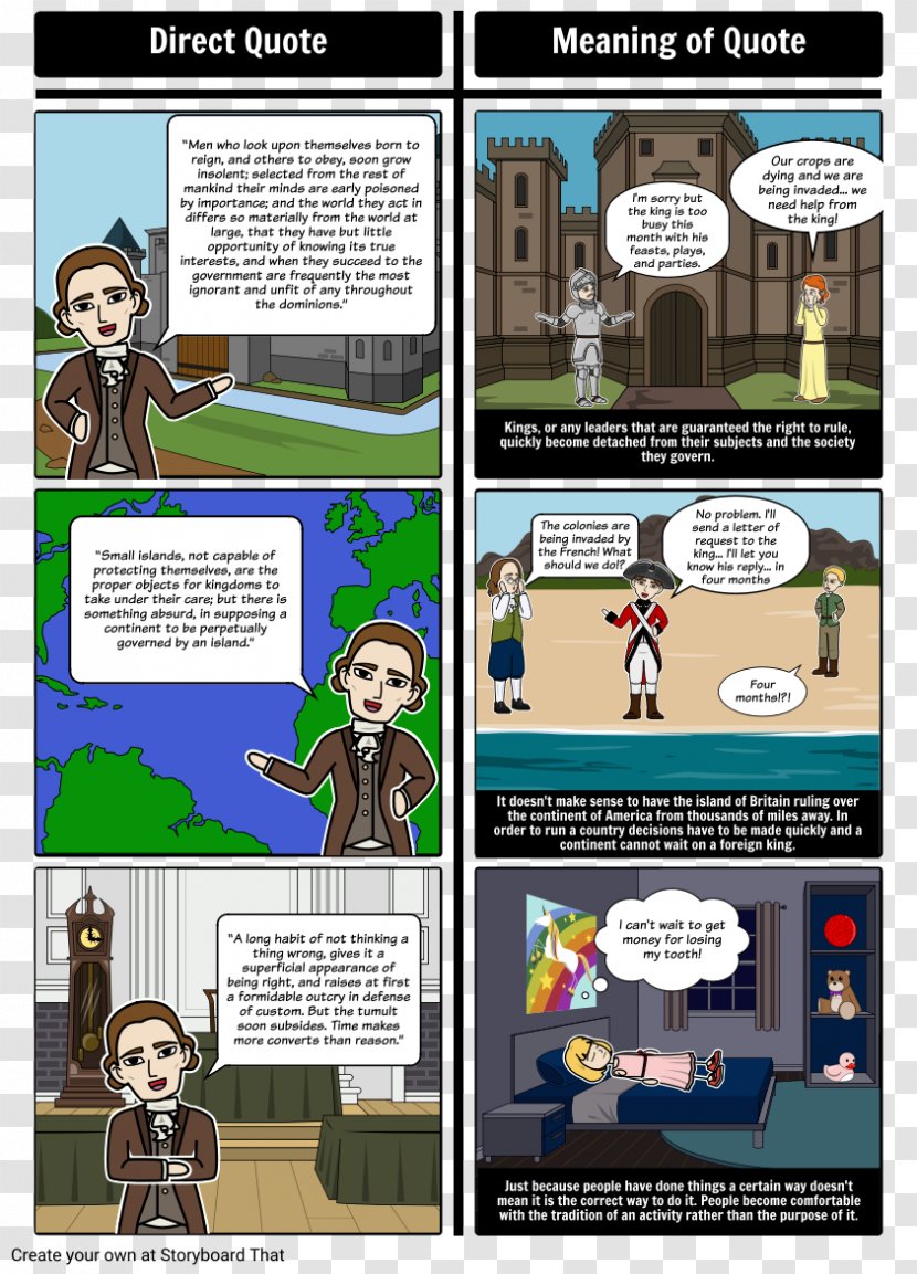 Thomas Paine's Common Sense American Revolution The Crisis Age Of Enlightenment - Comics - Matt Campbell Transparent PNG