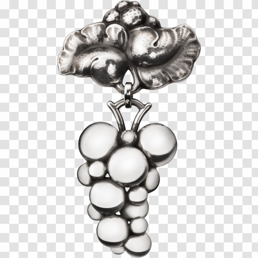 Grape Earring Silver Brooch Jewellery - Body - Georg Jensen Transparent PNG