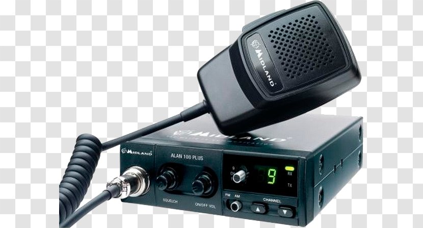 Midland Alan-100 Plus 190 X 124 38 Mm / 13.8 V Radio Citizens Band CB M10 C1185 Frequency Modulation Transparent PNG