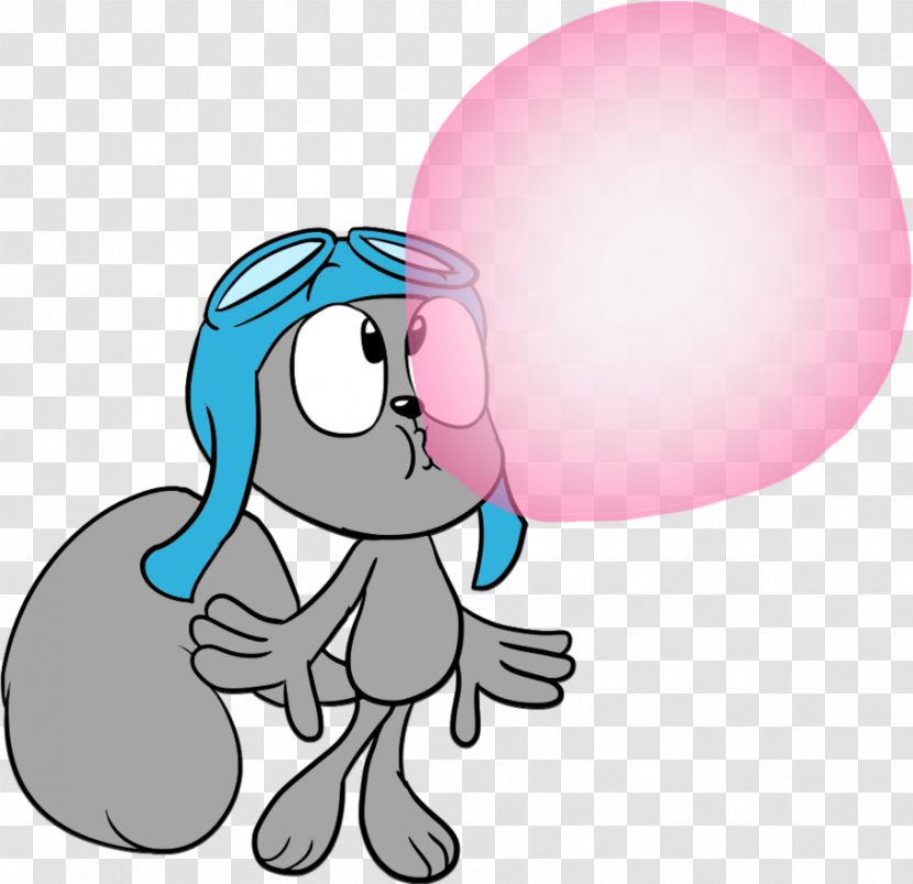 Rocky The Flying Squirrel Chewing Gum Cartoon Character - Watercolor - Floating Bubbles Transparent PNG