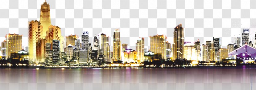 City Skyline Panorama - Night Transparent PNG