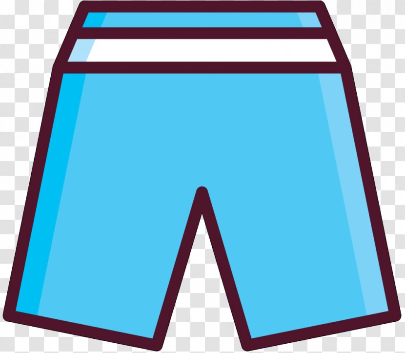 Shorts Trunks Line Font Product - Electric Blue Transparent PNG