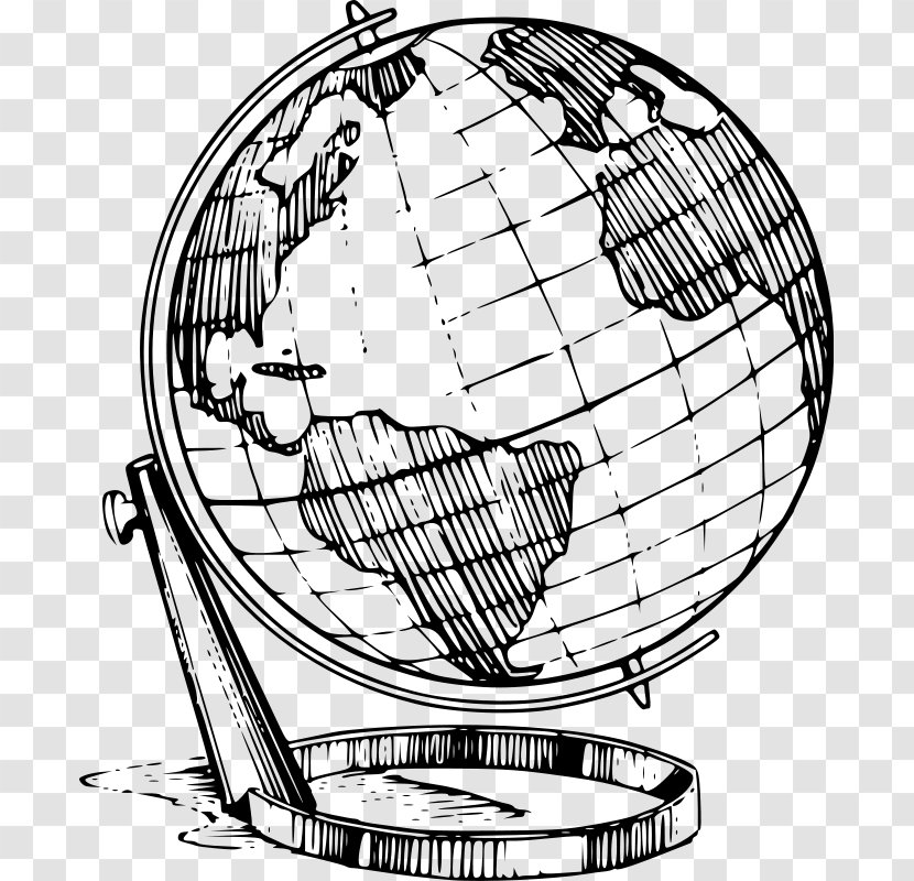 Globe Earth Clip Art - Monochrome Transparent PNG