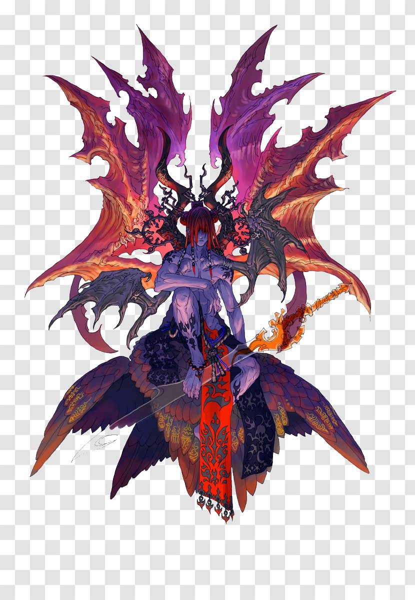 Monster Strike Lucifer Anima DeviantArt Demon - Watercolor Transparent PNG