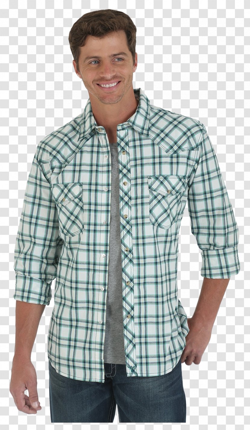 Dress Shirt T-shirt Tartan Neck Turquoise - Tshirt Transparent PNG