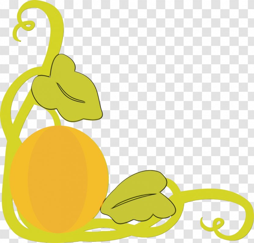 Yellow Clip Art Plant Fruit - Wet Ink Transparent PNG