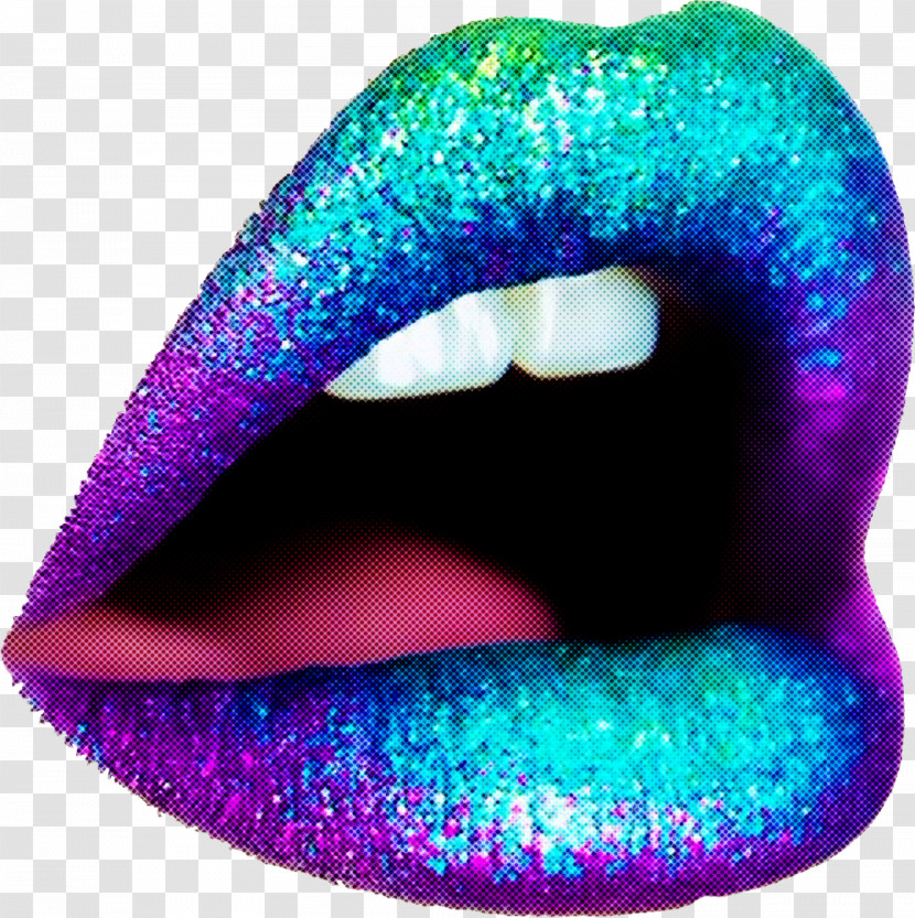 Lips Close-up Magenta Telekom Font Glitter Transparent PNG
